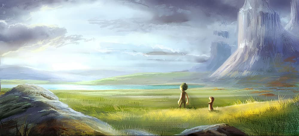 Uky y Lola contemplando la isla