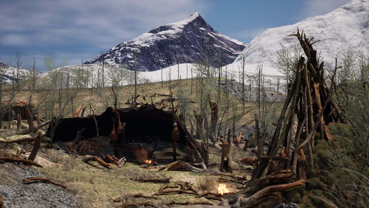 Campamento Selk'nam en el Haruwen del oeste